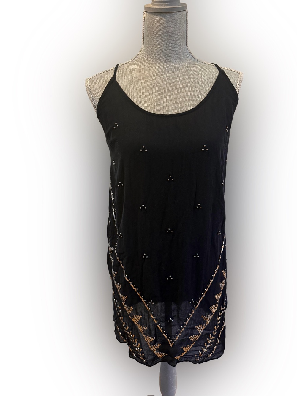 Free People Intimately Sequin Embellished Slip Dress Black Size Large NWT - Picture 3 of 7